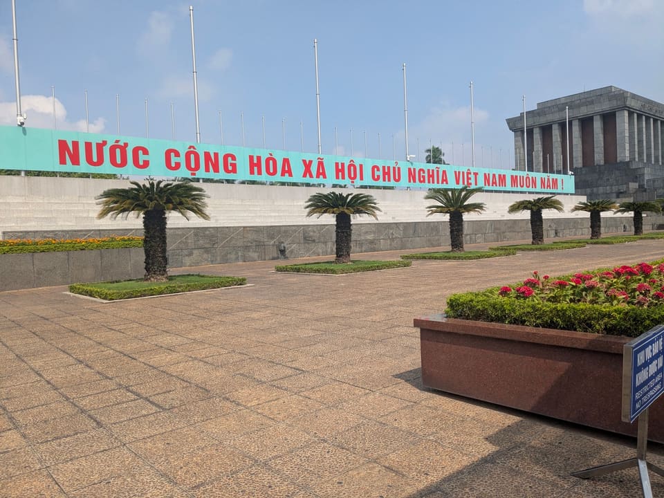 Ba Dinh Square with the Ho Chi Minh Mausoleum in the distance