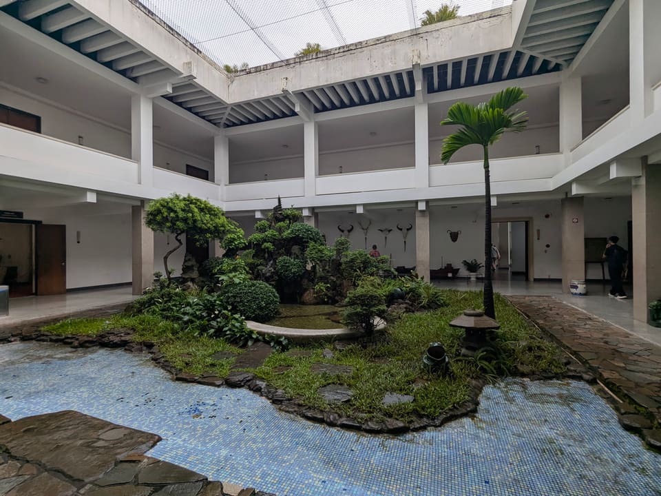 Open courtyard garden inside Independence Palace