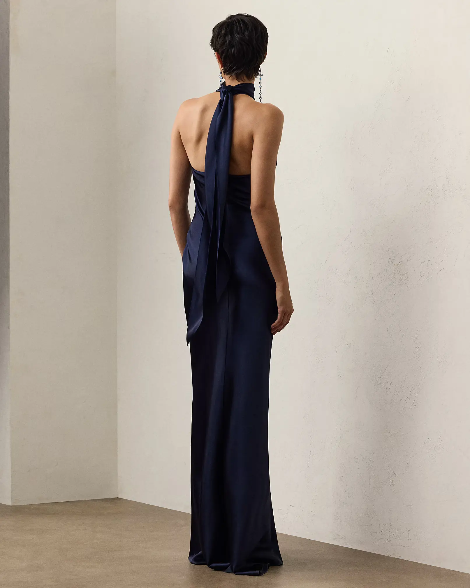 Chilton Stretch Satin Evening Dress  thumbnail 4