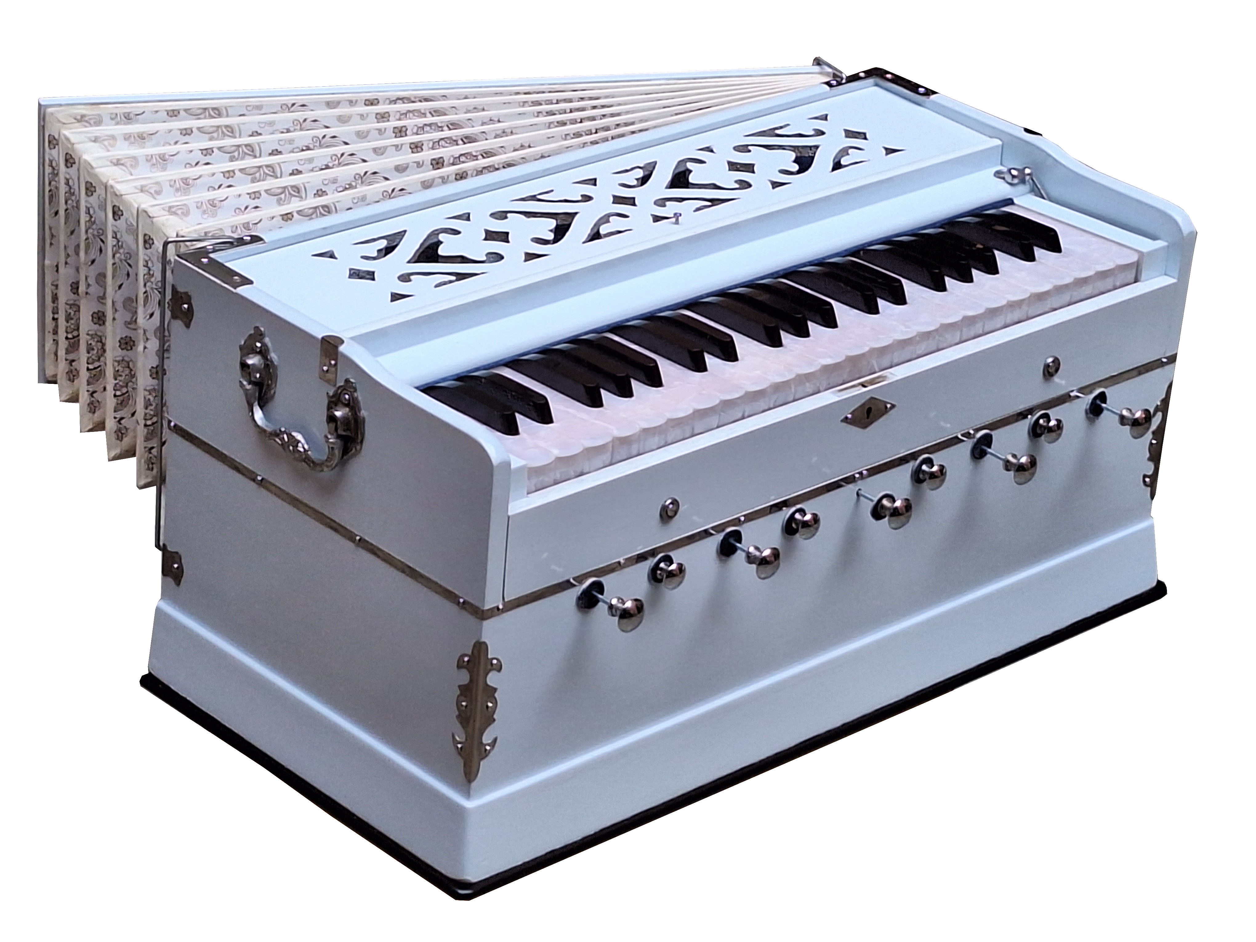 HARMONIUM~3½ OCTAVES~9 STOPS~WHITE COLOR