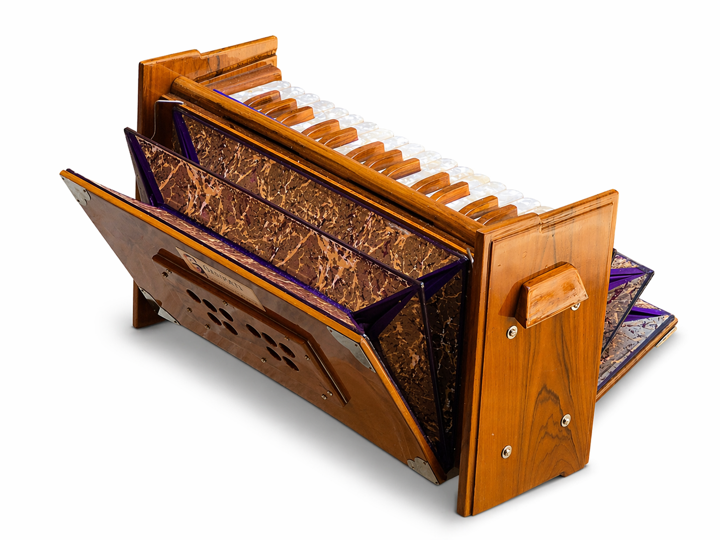 Dulcetina Portable Harmonium – 32 Keys, 2¾ Octaves, Double Brass Reeds, Teak Wood, 440Hz for Bhajan, Kirtan, Yoga & Chanting — image 4