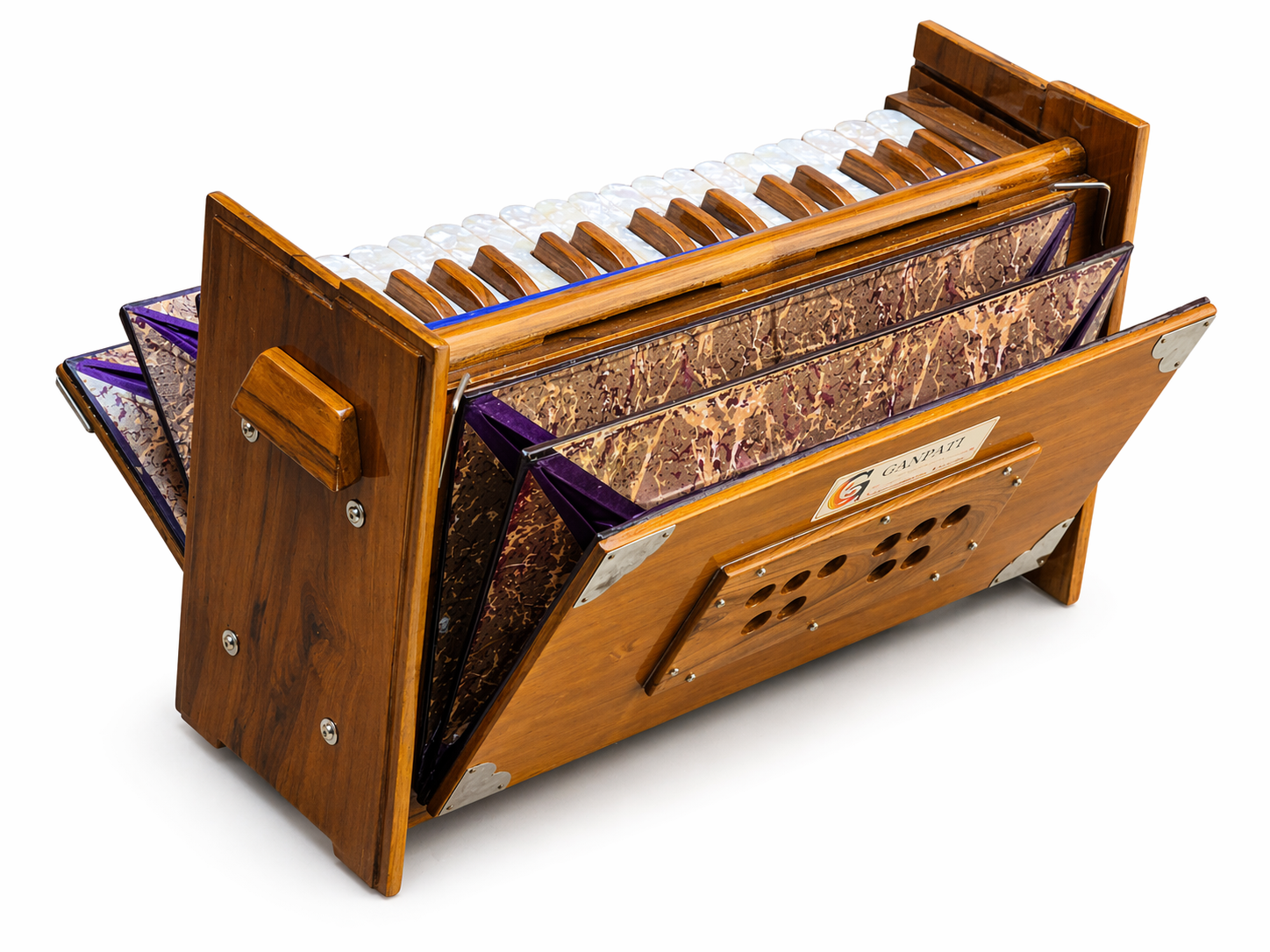 Dulcetina Portable Harmonium – 32 Keys, 2¾ Octaves, Double Brass Reeds, Teak Wood, 440Hz for Bhajan, Kirtan, Yoga & Chanting — image 11