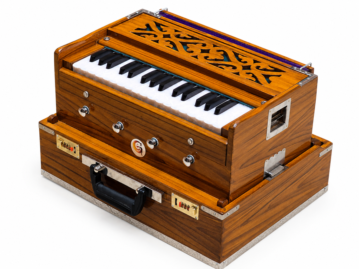 Portable Folding Harmonium 32 Keys 4 Stops Double Reed 440Hz — image 5