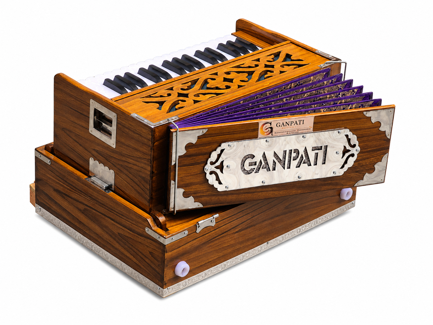 Portable Folding Harmonium 32 Keys 4 Stops Double Reed 440Hz — image 1