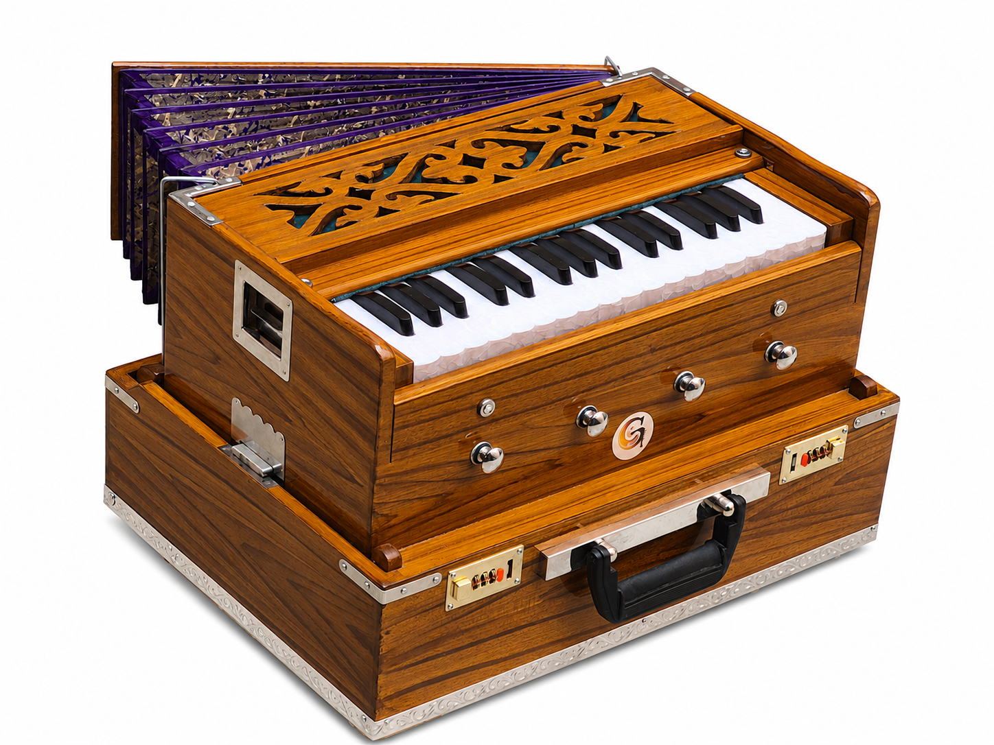 Portable Folding Harmonium 32 Keys 4 Stops Double Reed 440Hz — image 8