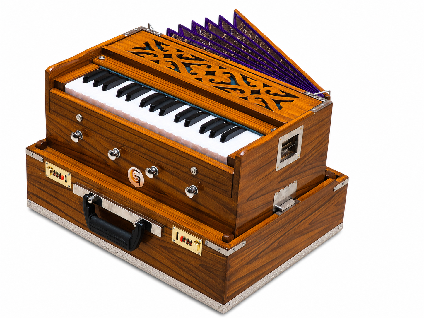 Portable Folding Harmonium 32 Keys 4 Stops Double Reed 440Hz — image 3