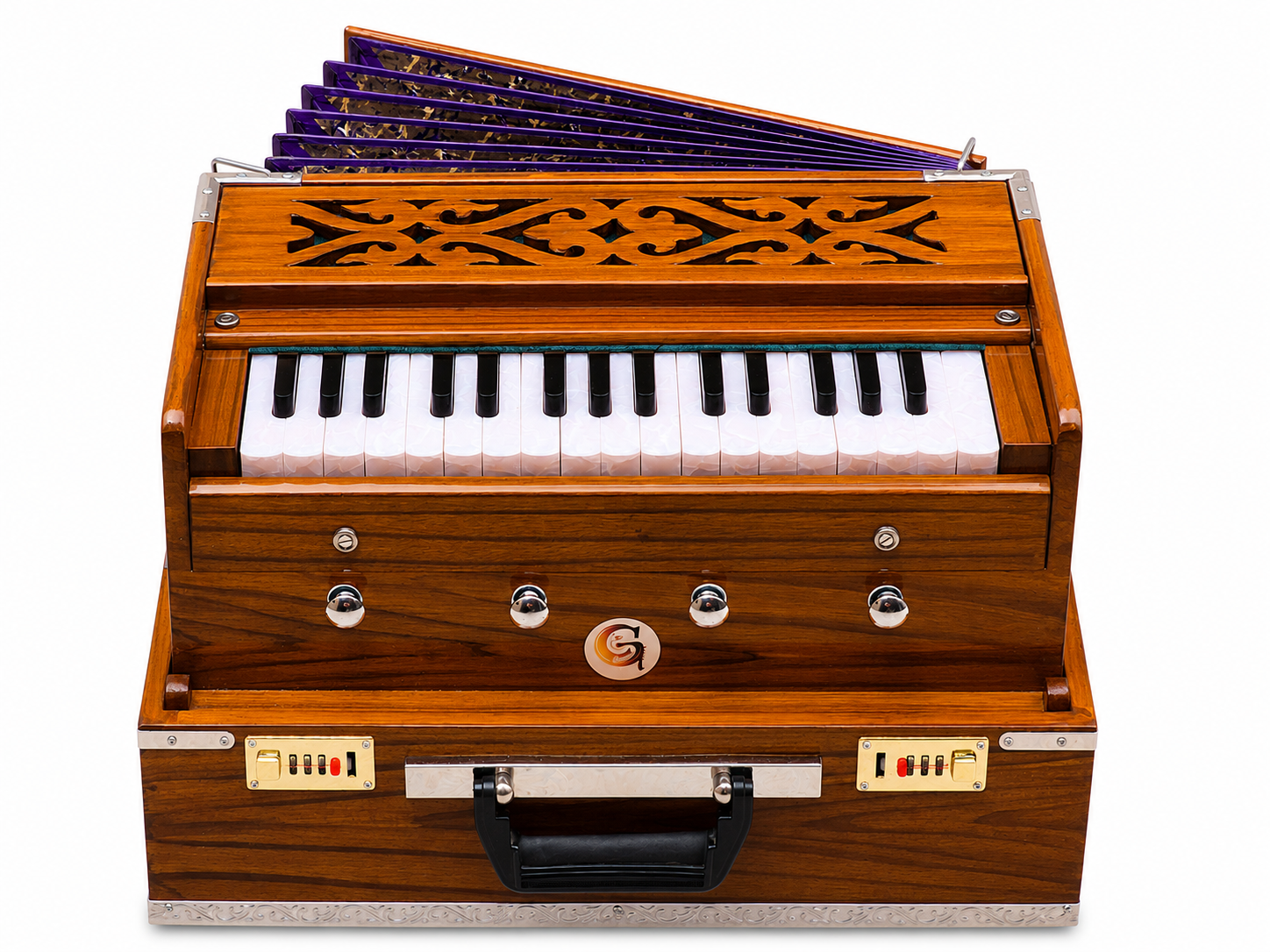 Portable Folding Harmonium 32 Keys 4 Stops Double Reed 440Hz — image 7