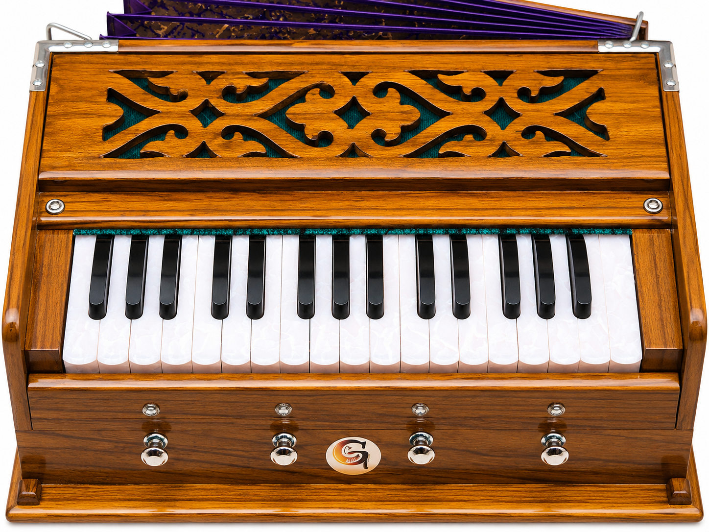 Portable Folding Harmonium 32 Keys 4 Stops Double Reed 440Hz — image 12