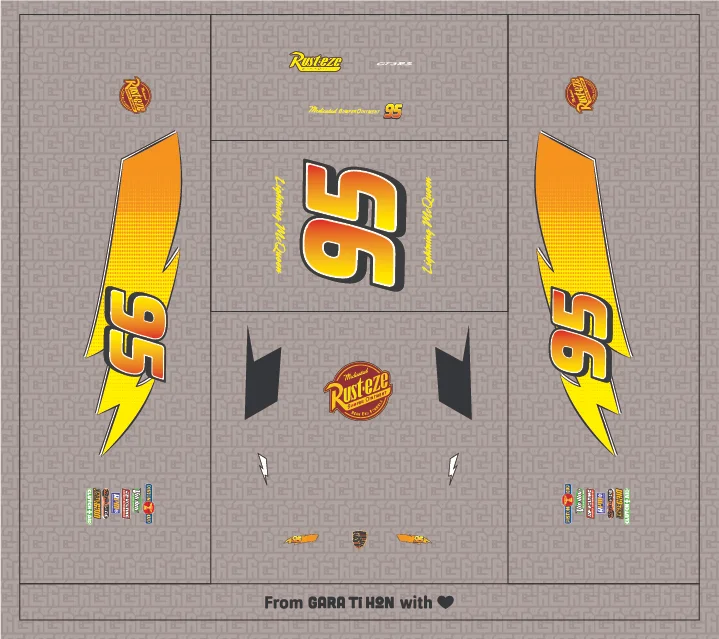 Decal nước livery xe đua hoạt hình số 95 - ảnh 6