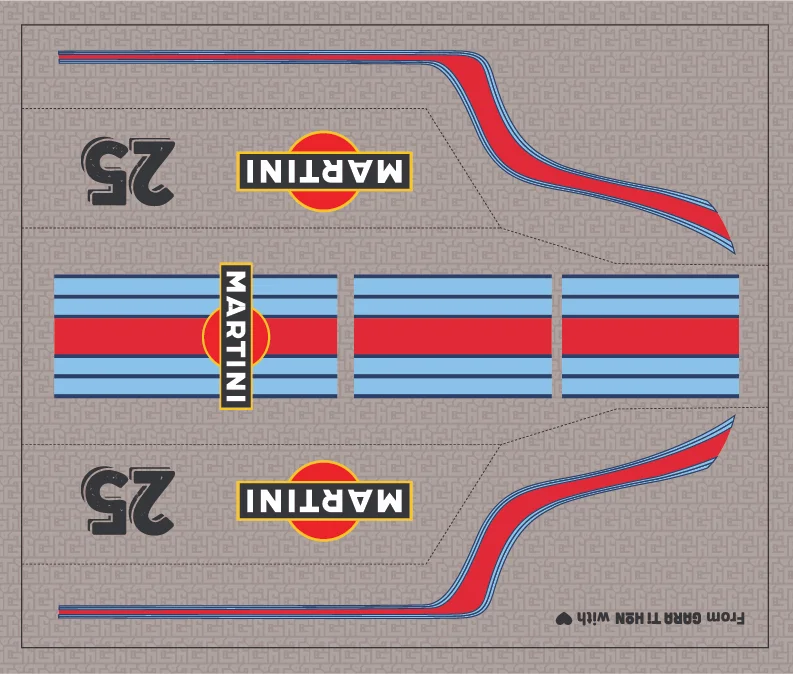 Decal nước livery đua cổ điển sọc 3 màu - ảnh 3