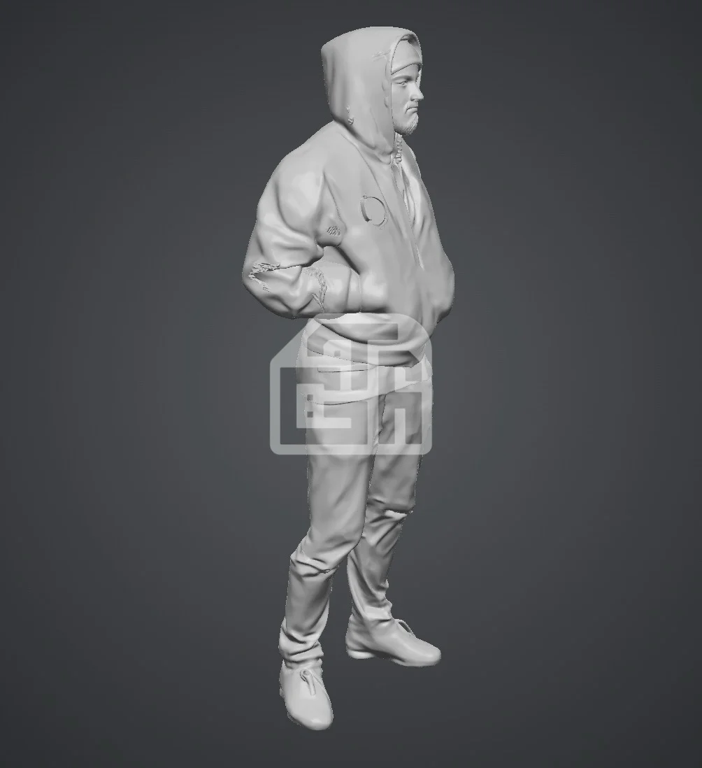 Figure nam thanh niên khứa mặc áo hoodie đút tay trong túi - ảnh 1