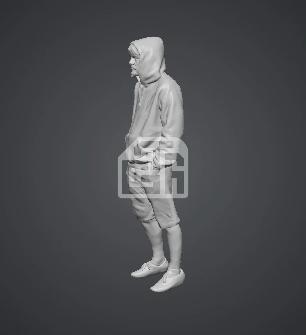 Figure nam thanh niên mặc áo hoodie nhìn xa xăm - ảnh 1