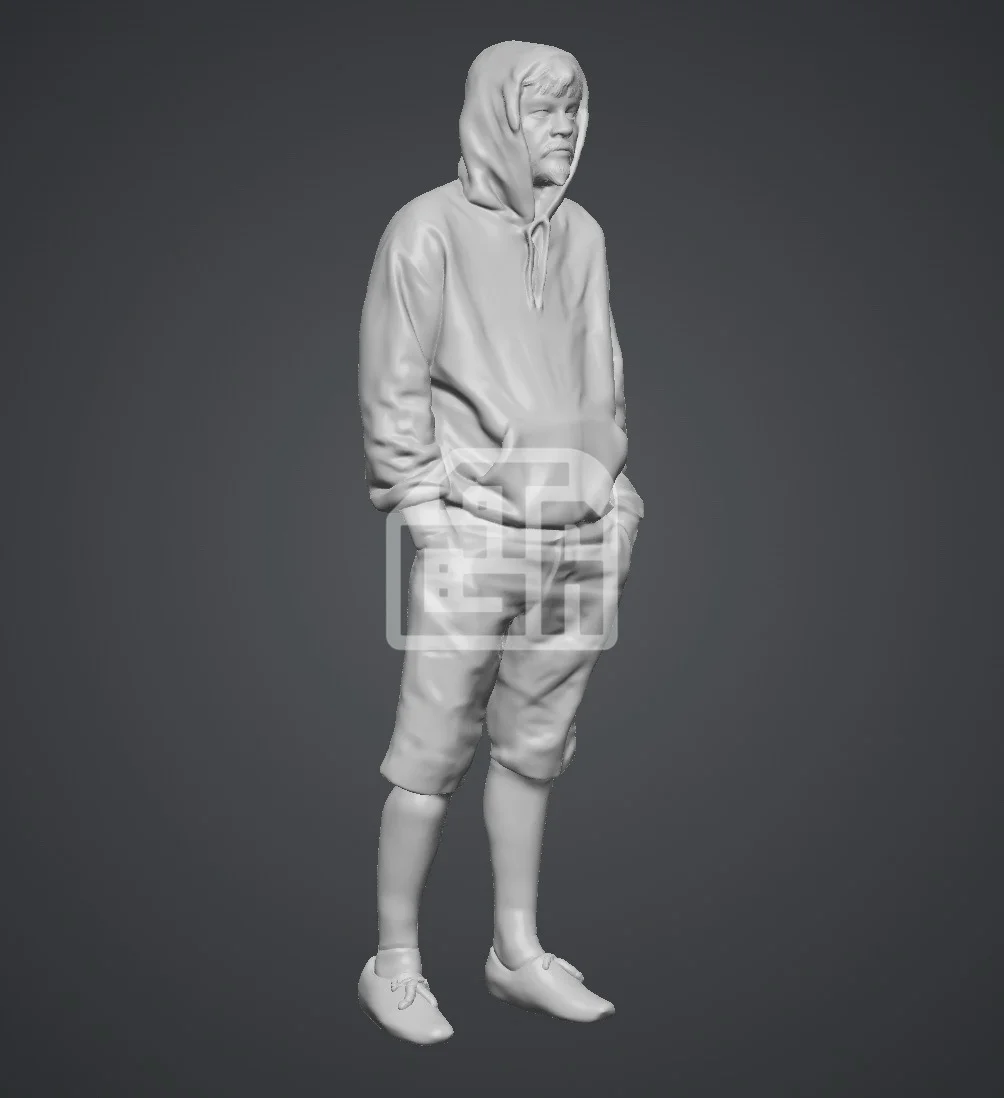 Figure nam thanh niên mặc áo hoodie nhìn xa xăm - ảnh 2