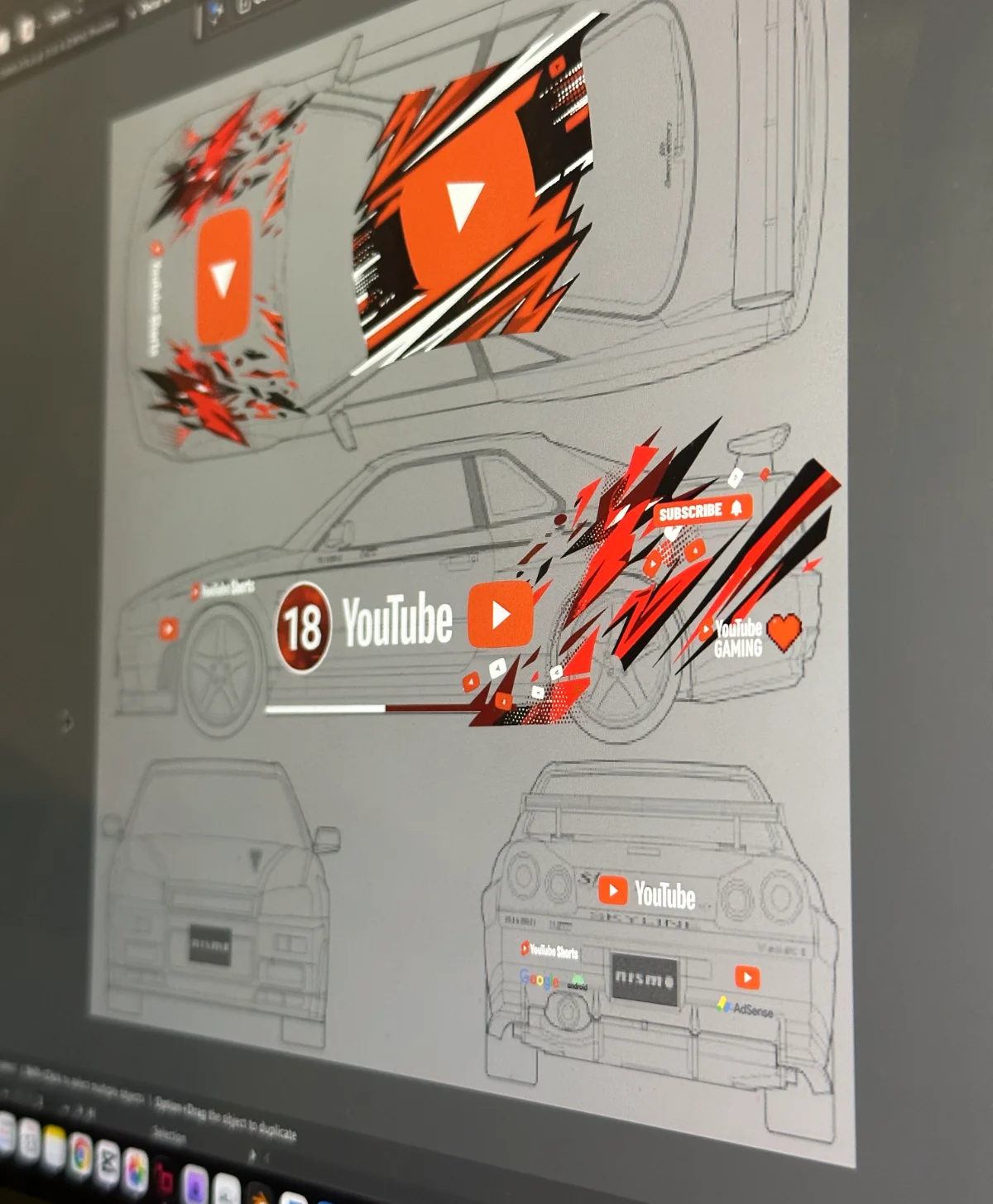 Bộ Decal Nước 1:64 Livery Youtube - Thiết Kế Độc Quyền Cho Xe Mô Hình - ảnh 3
