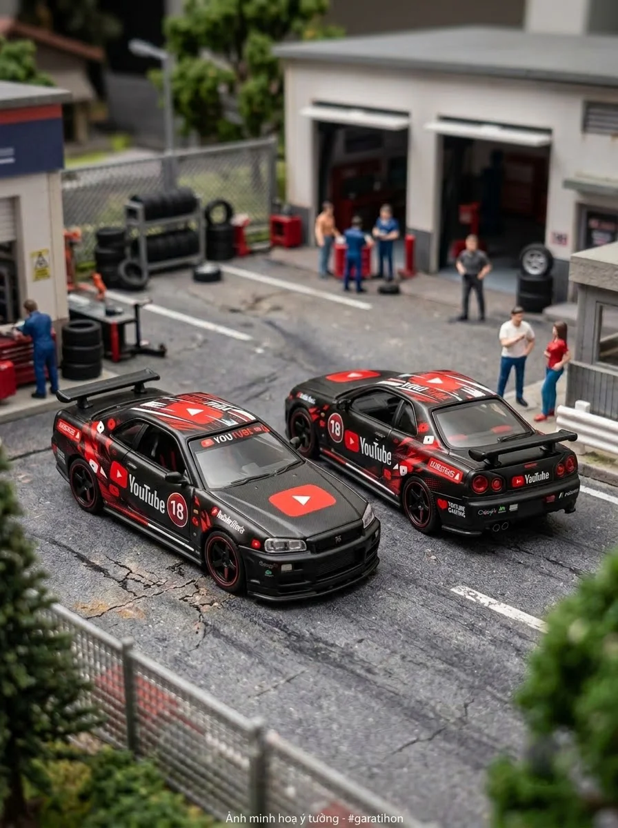 Bộ Decal Nước 1:64 Livery Youtube - Thiết Kế Độc Quyền Cho Xe Mô Hình - ảnh 2