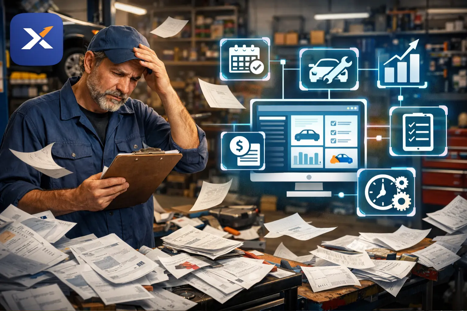 Small garage losing money due to paper invoices and lack of management software