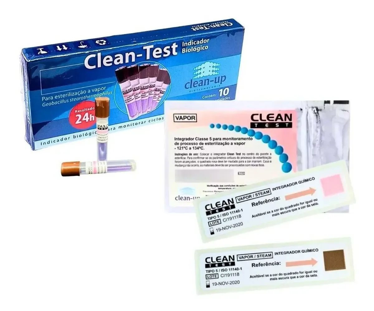 Kit com Indicador Biológico e Integrador Químico para Autoclave