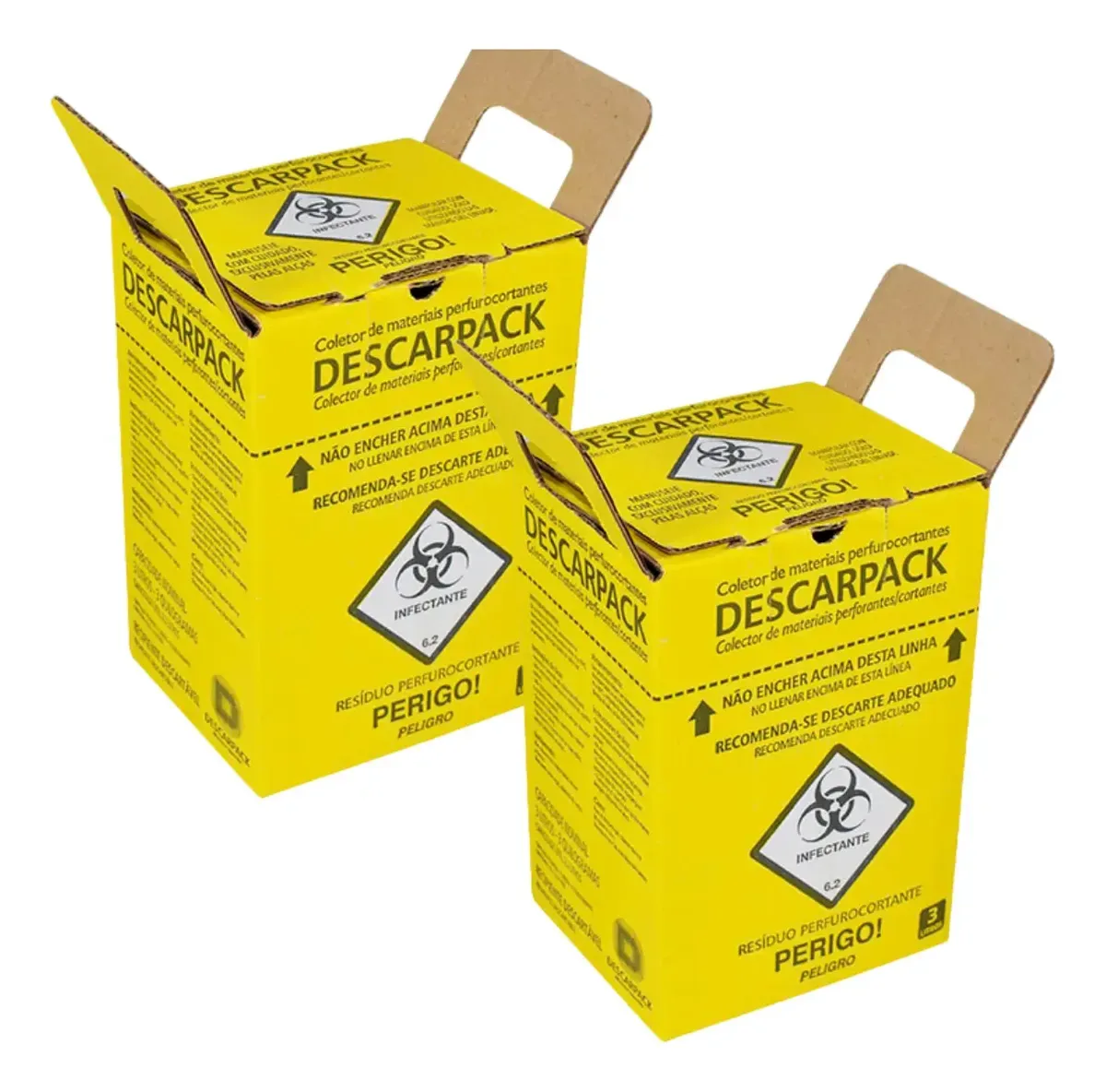2 Coletores Descarpack Perfurocortante 3 Litros