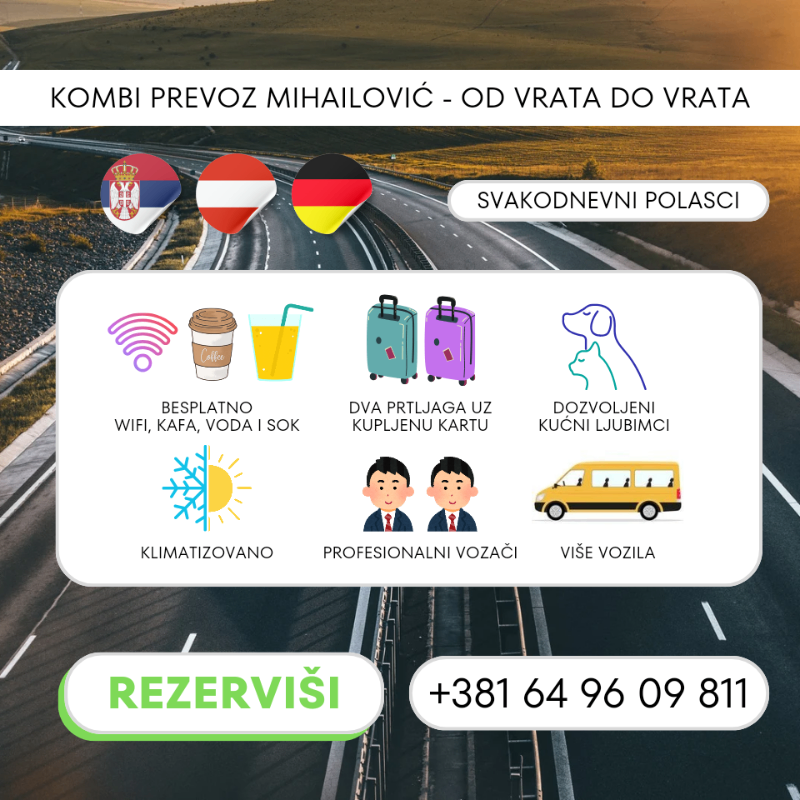 Kombi prevoz Srbija - Austrija - Nemačka