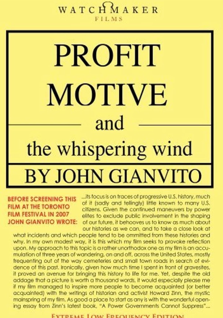 Profit Motive and the Whispering Wind poster