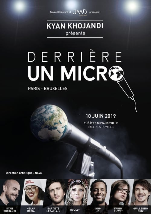 Derrière un micro poster