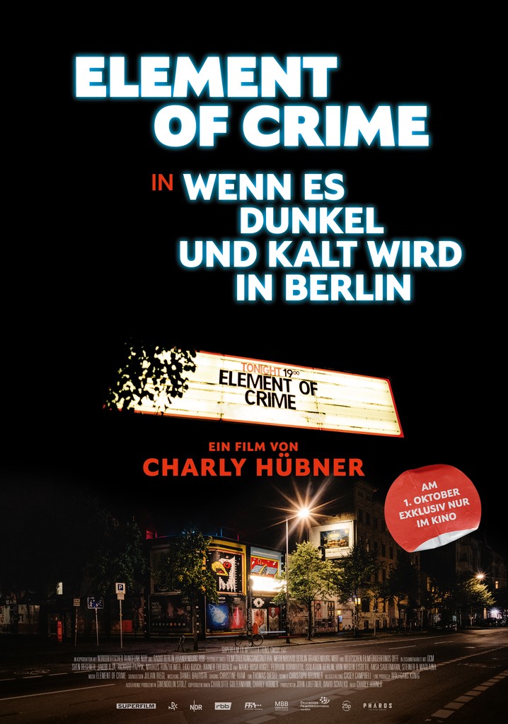 Element of Crime in Wenn es dunkel und kalt wird in Berlin poster