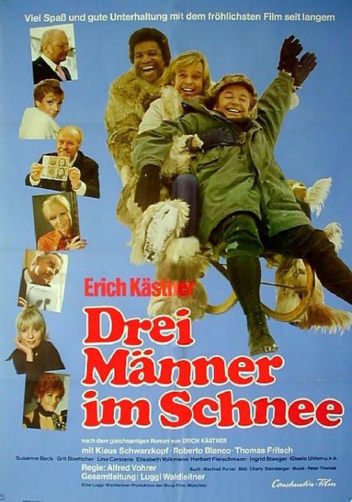 Drei Männer im Schnee poster
