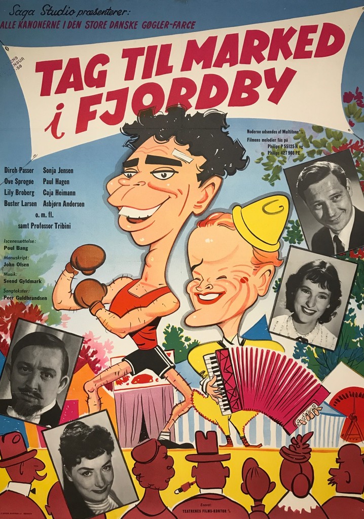 Tag til marked i Fjordby poster