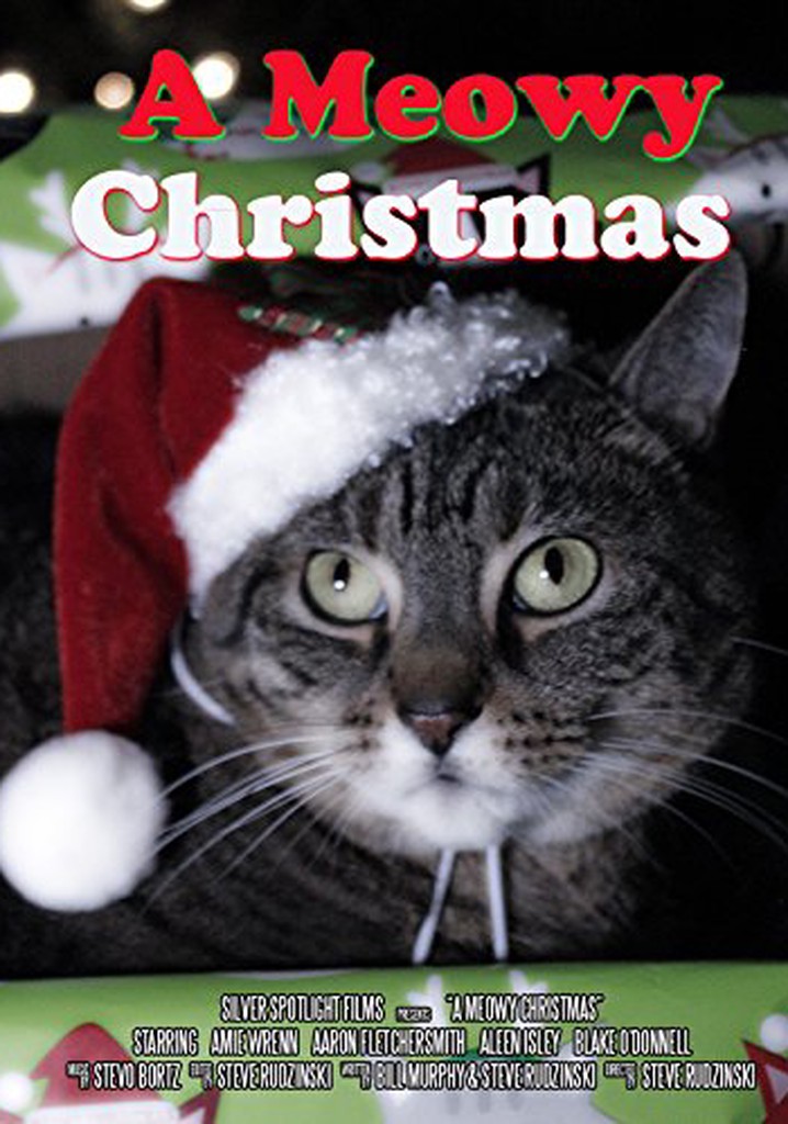 A Meowy Christmas poster