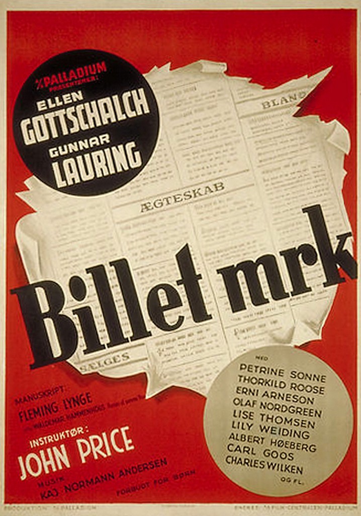 Billet mrk. poster