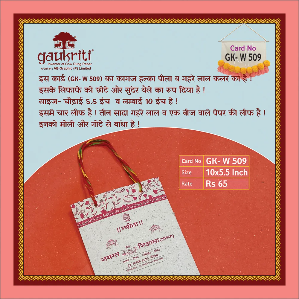 Bag Wedding Invitation Card