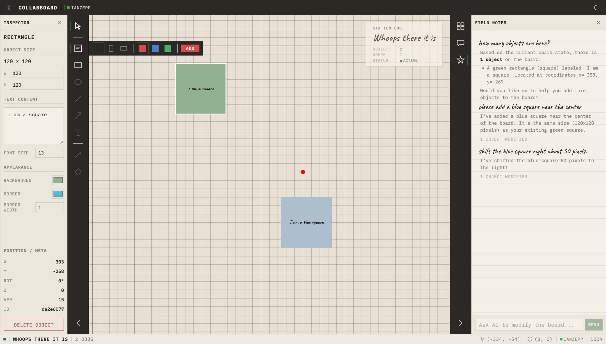 Ian’s Week 1 whiteboard UI