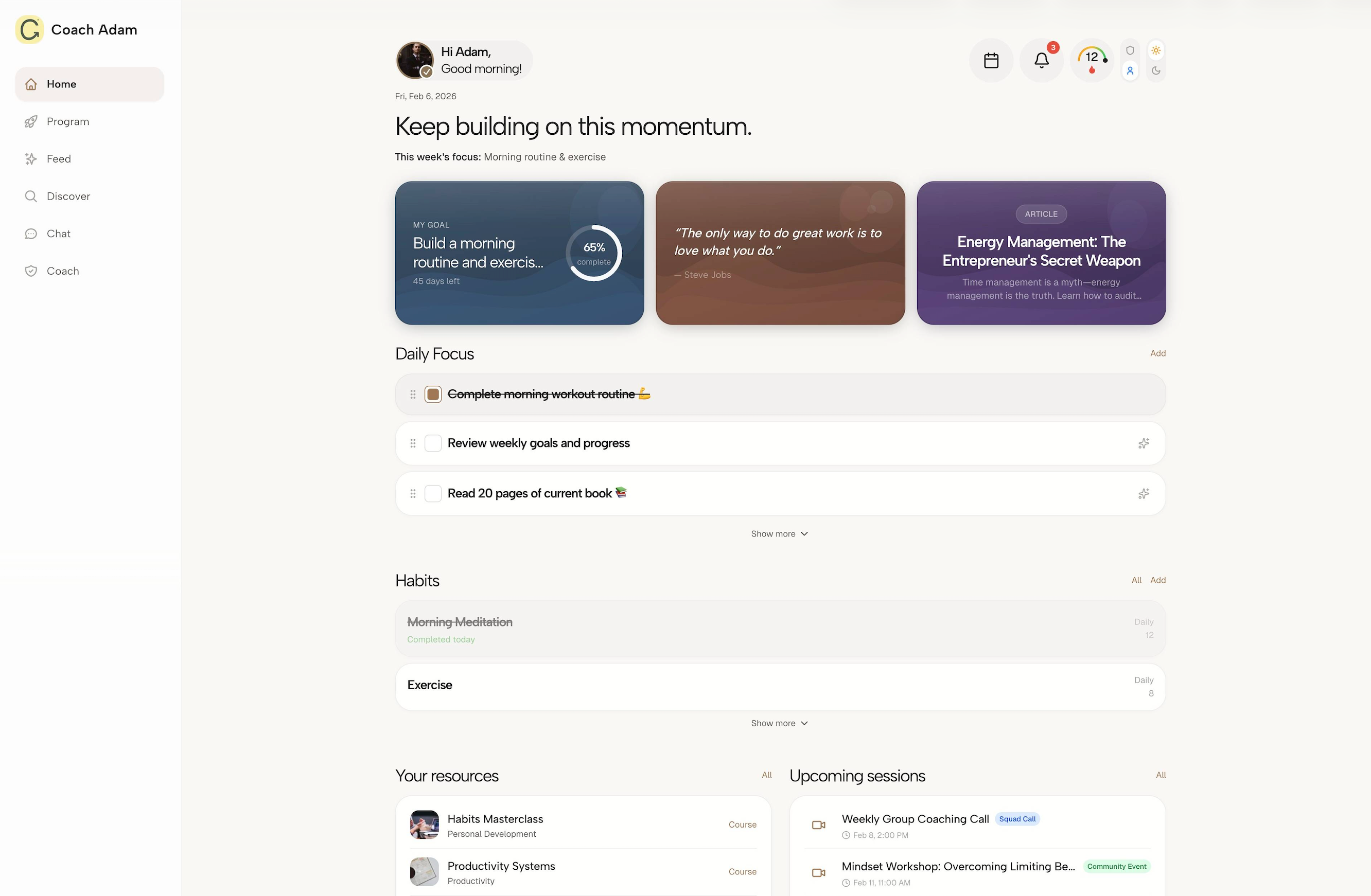 The Coachful platform