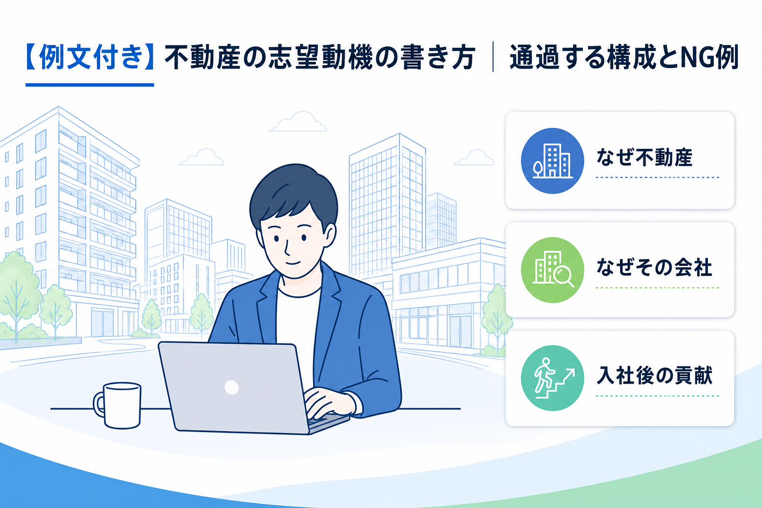 【例文付き】不動産の志望動機の書き方｜伝わる構成とNG例