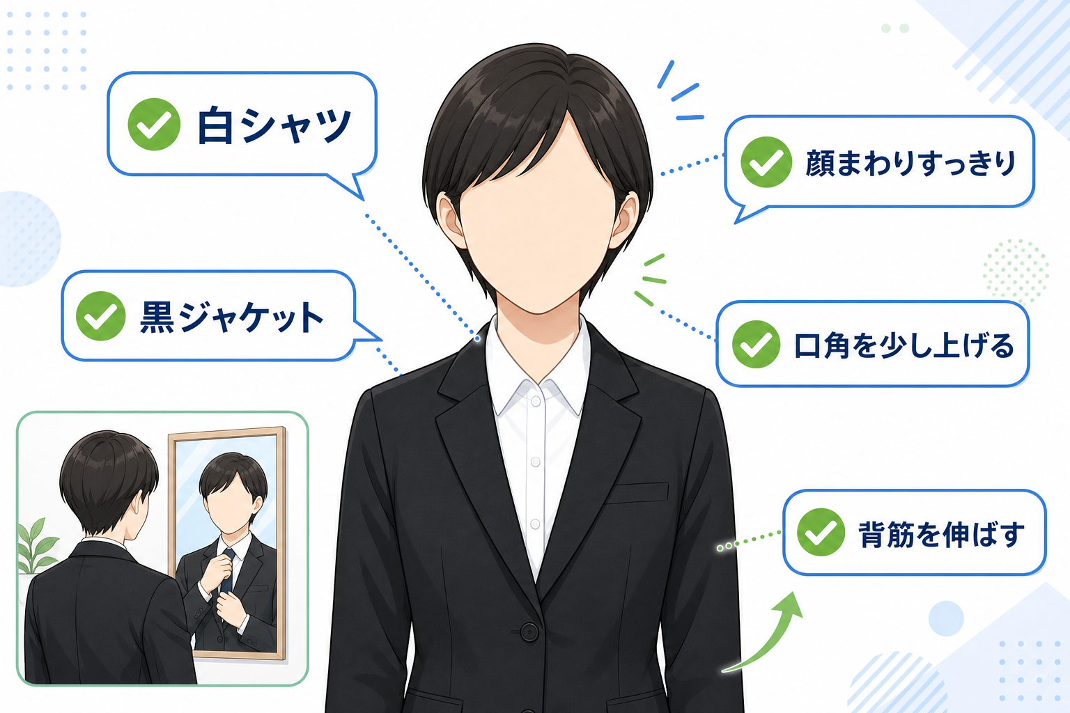 エントリーシート-写真-服装-髪型-表情-チェック