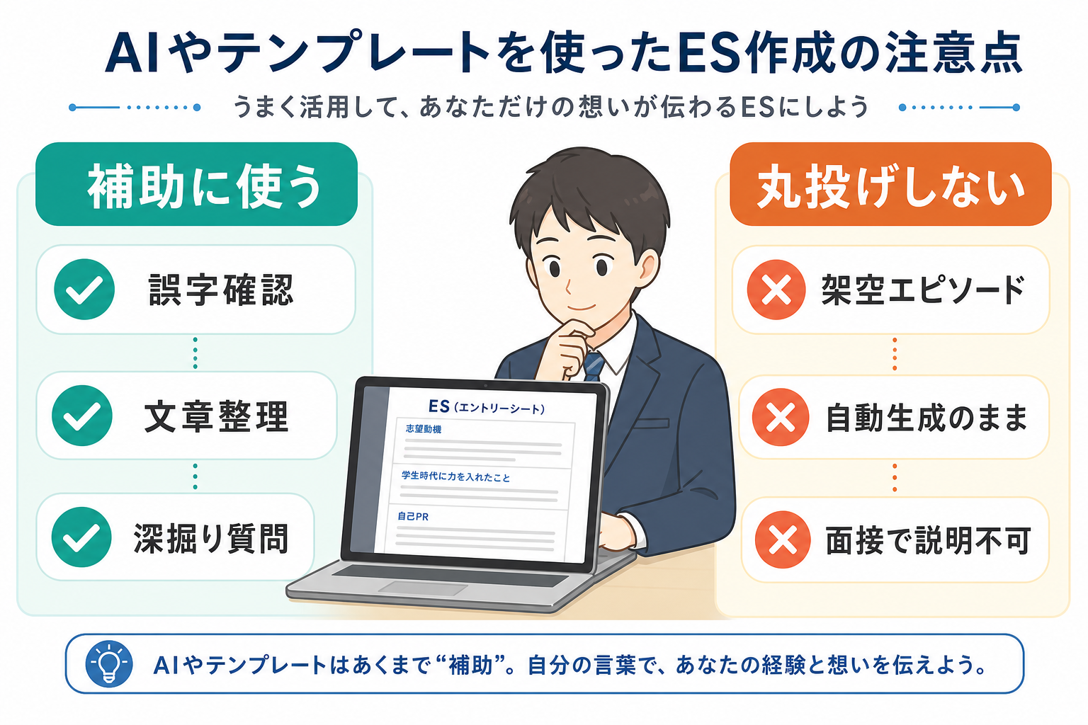 エントリーシート-落ちる-AIテンプレート-注意点