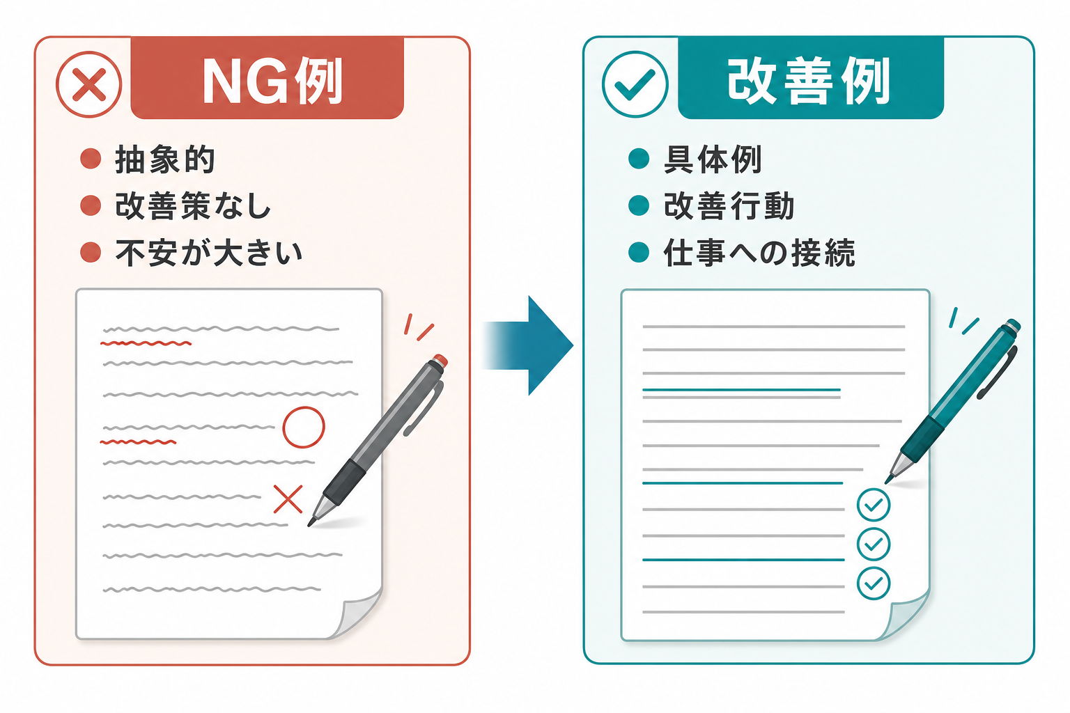 エントリーシート-長所-短所-NG例-改善例