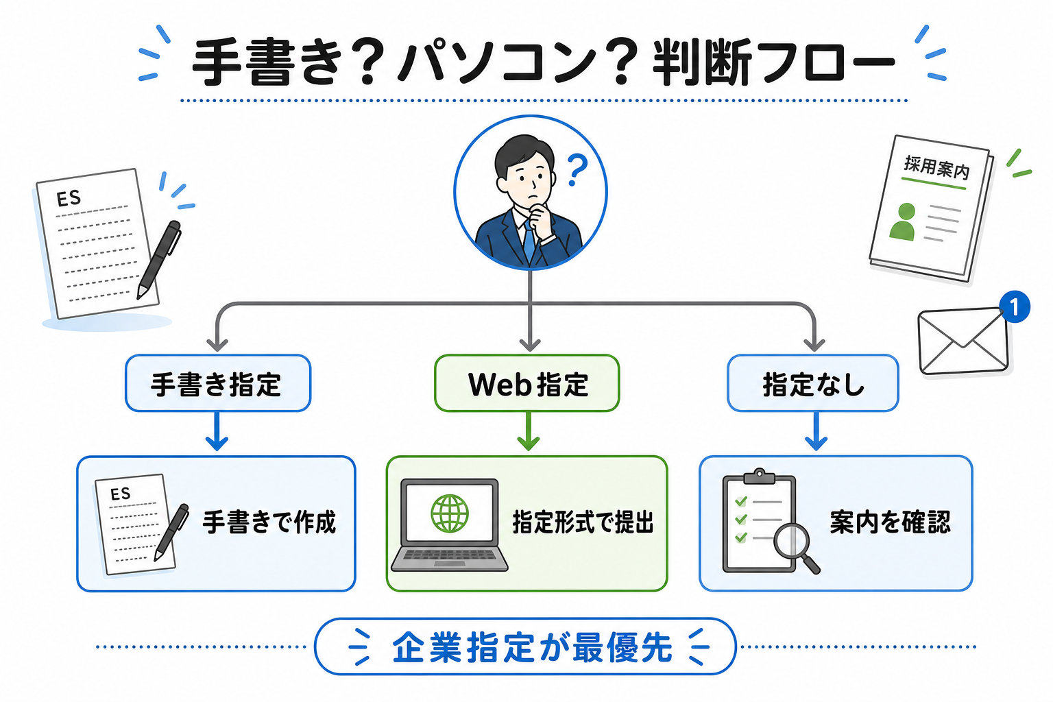 エントリーシート-手書き-パソコン-提出形式-比較