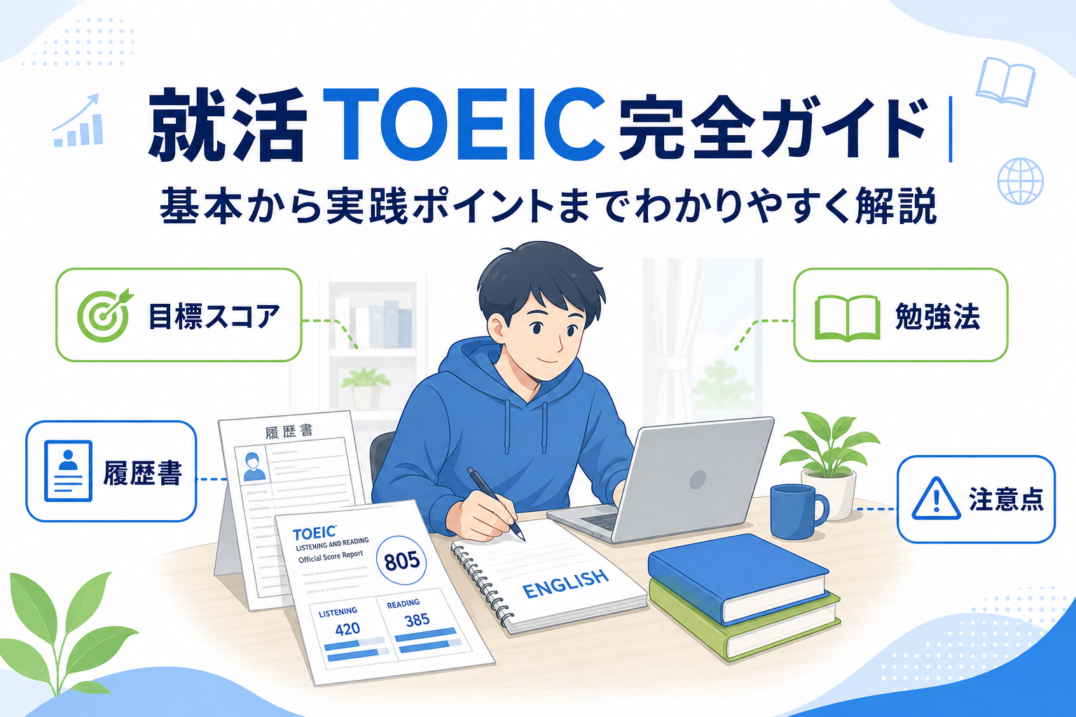 就活でTOEICは何点から評価される?履歴書の書き方から注意点まで解説