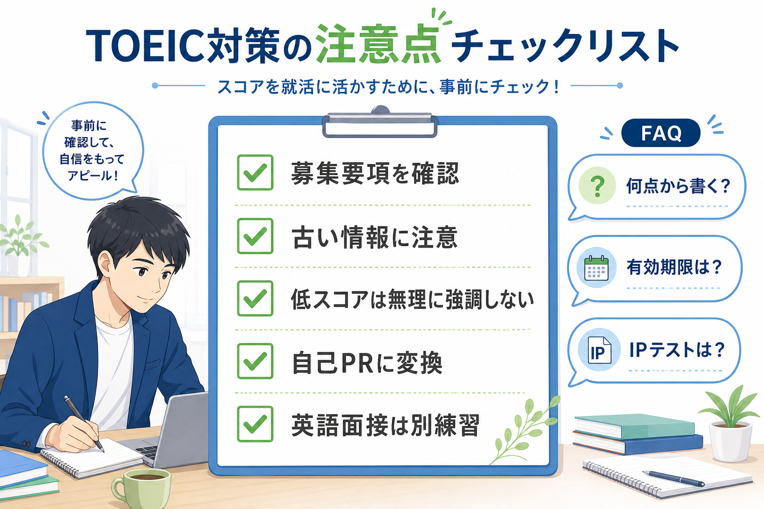 就活-TOEIC-対策-注意点-FAQ-チェックリスト