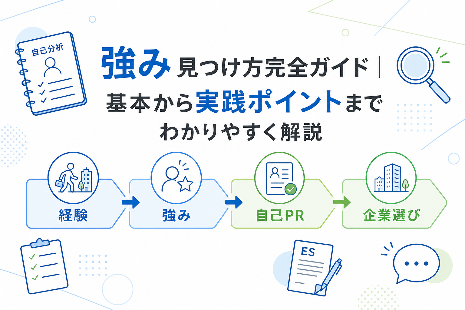 就活の「強み」見つけ方ガイド｜自己分析・伝え方まで実践的に解説