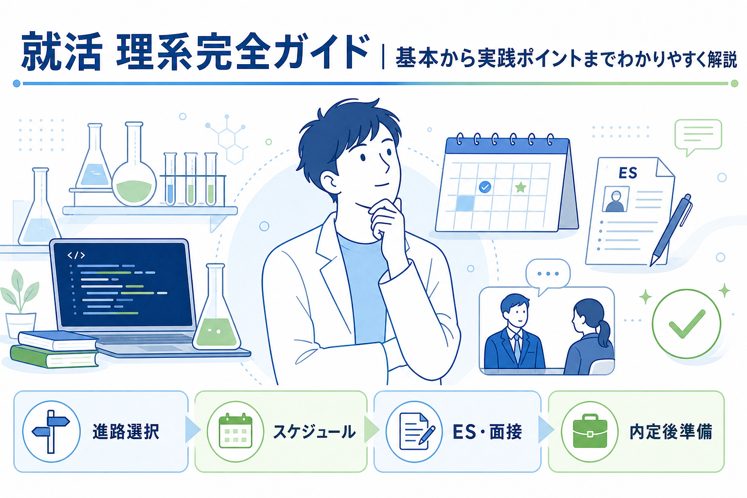 理系就活進め方ガイド｜進路選択から面接対策まで実践ポイントをわかりやすく解説