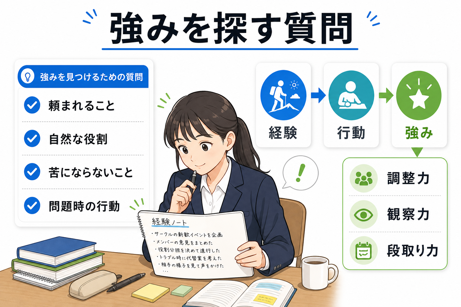 自己分析-質問-強みを探す-チェックリスト