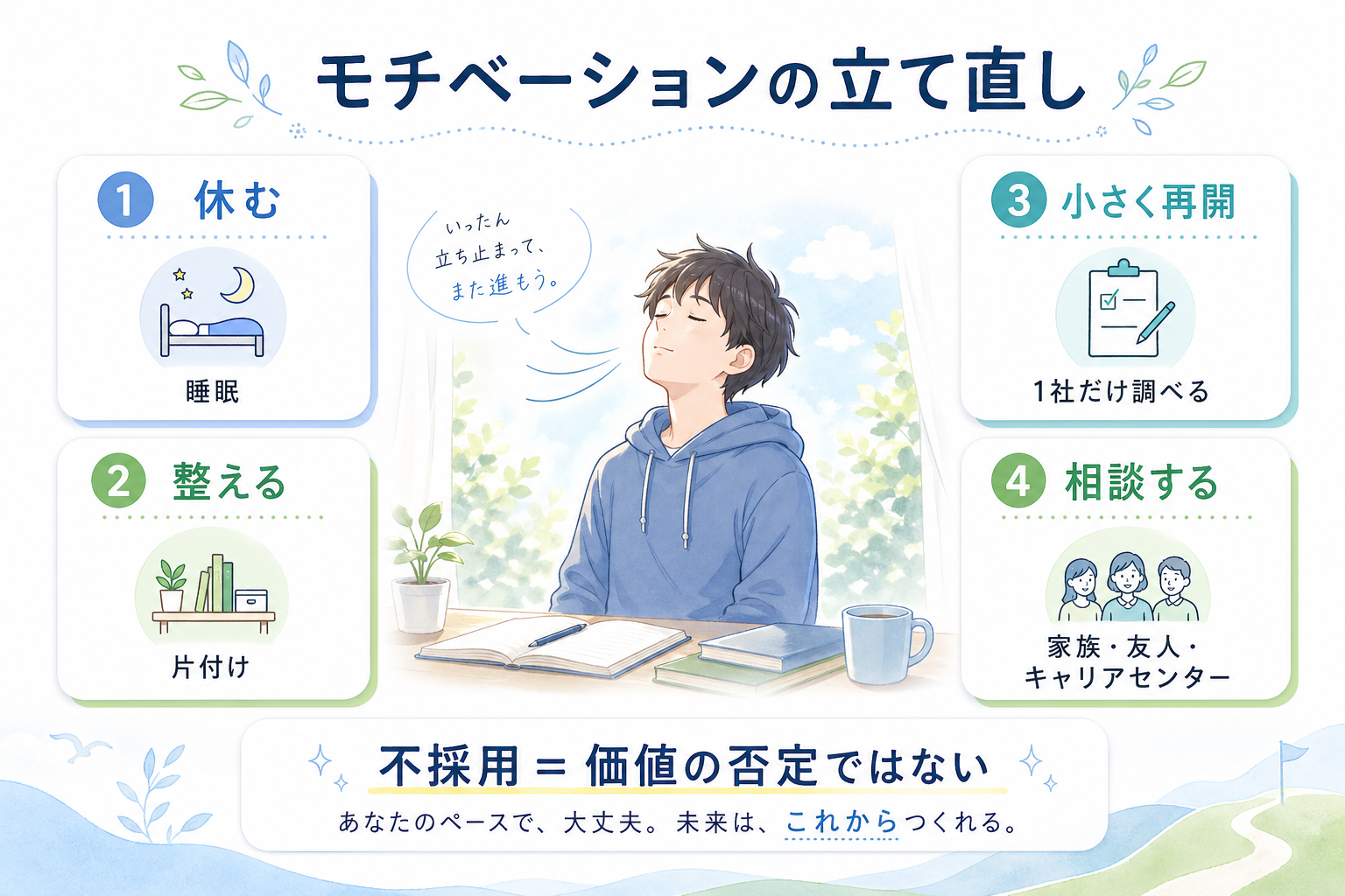 就活-うまくいかない-モチベーション低下-立て直し方