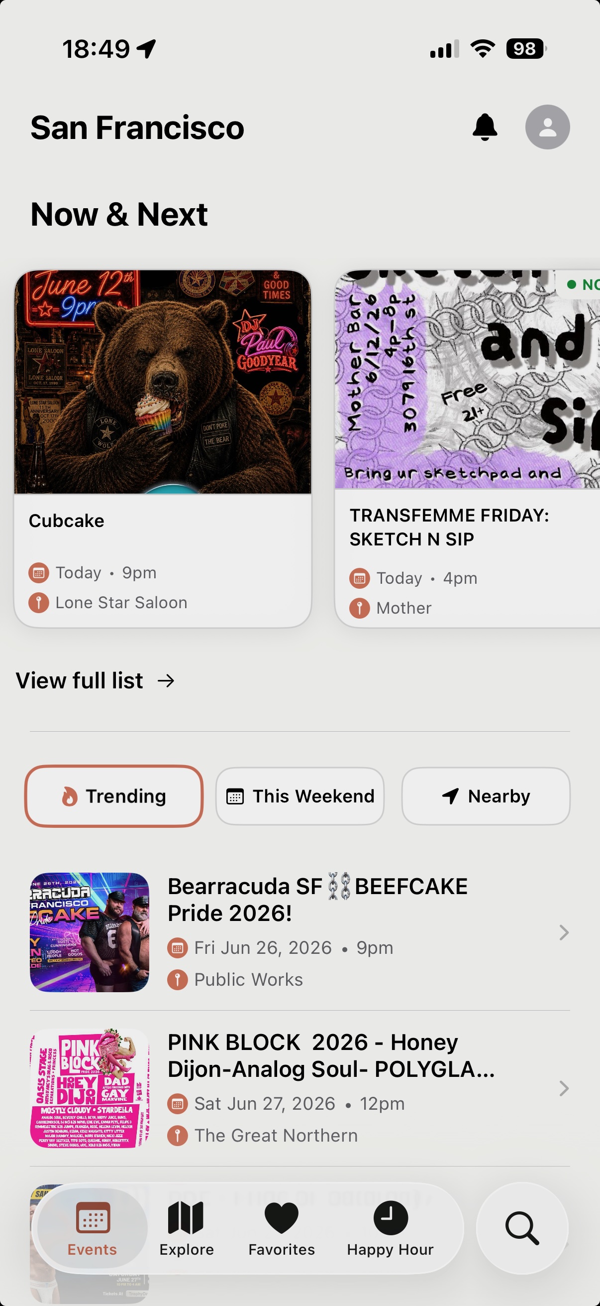 GayWhere app — events near you
