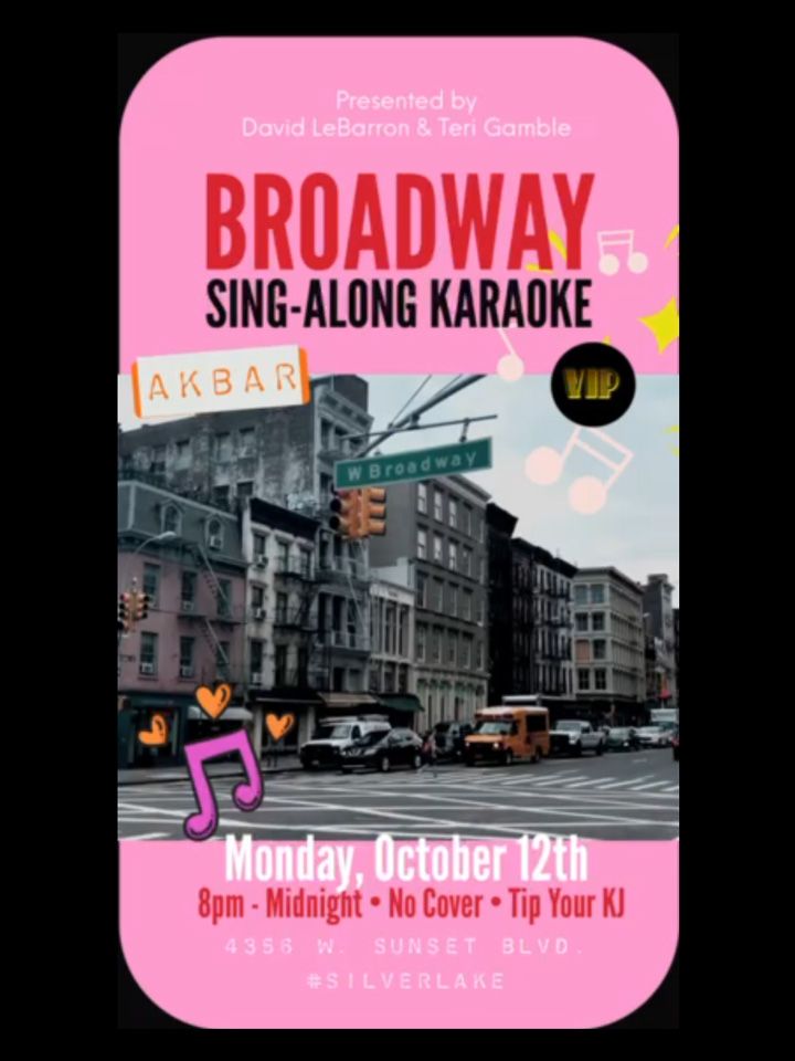 Broadway Sing-Along flyer