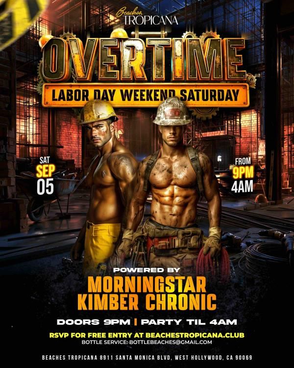 OVERTIME Labor Day Weekend flyer