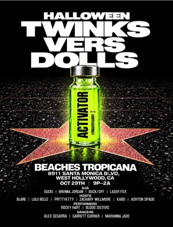 TWINKS vers DOLLS Halloween flyer