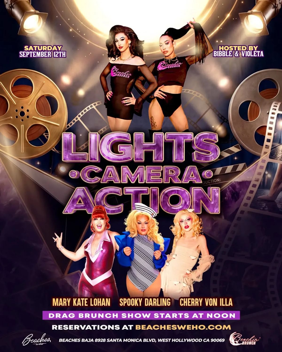 Lights Camera Action Drag Brunch flyer