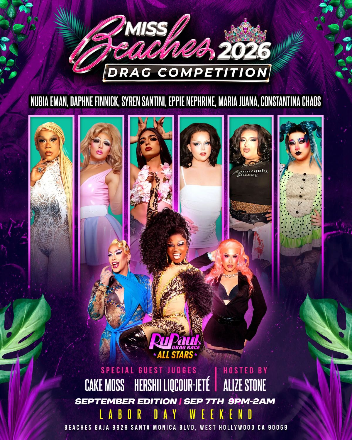 Miss Beaches Drag Competition flyer